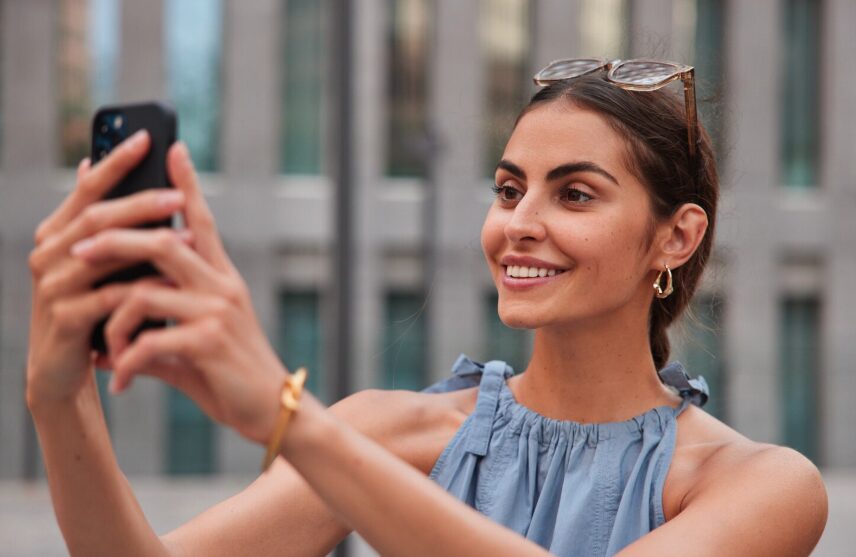 Woman taking a selfie