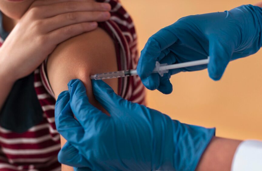 A person getting vaccinated