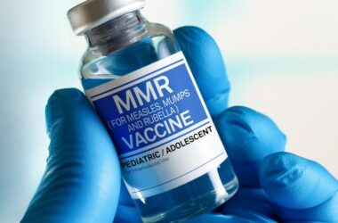 Bottle of MMR vaccine